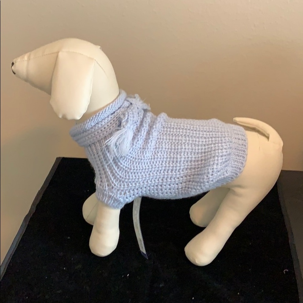 Light Blue Knitted Dog Sweater